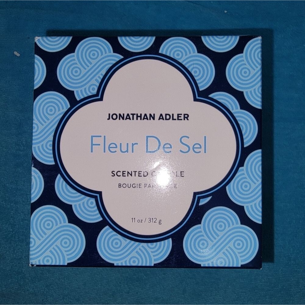 New Johnathan Adler Fleur De Sel Scented Candle  Ceramic Jar With Lid